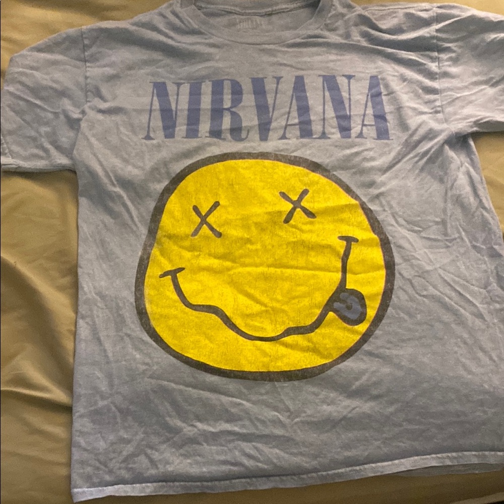 NIRVANA Blue and Yellow Short Sleeve Tee